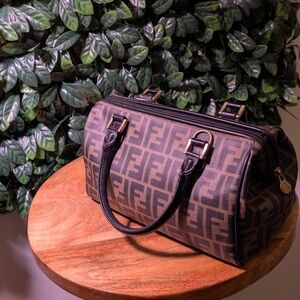 🤿 Authentic Fendi Zucca Boston Bag (FREE COA)